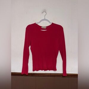 Casual Connection — Red Ribbed Longsleeve